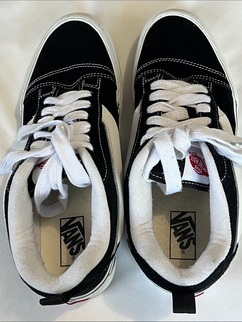 Vans Knu Skool Suede Low Top Sneakers w/ 3D Molded Side Stripe and Puffy Tongue - Picture 3 of 7